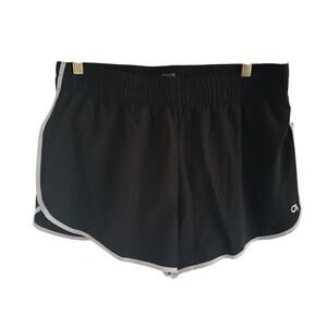 GAP Fit Running Shorts Black White Side Pockets Interior Draw Cord NWT Large